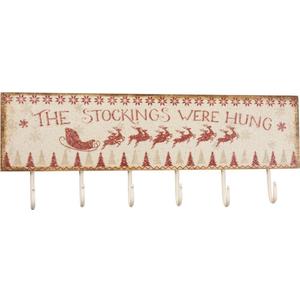 Primitives by Kathy Rustic Christmas Stockings were Hung 6-Hook Board (EACH)