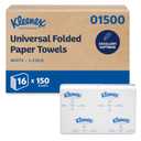 Kleenex Professional Universal C-Fold Folded Paper Towels, Bulk (01500), Absorbent, White (150 Sheets/Pack, 16 Packs/Case, 2,400 Sheet Total)