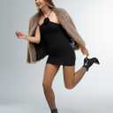 Fleece Lined Tights Women Sheer Warm Pantyhose Leggings Fake Translucent Thermal Winter Thick Tights for Dresses (L)