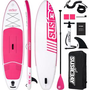 Inflatable Stand Up Paddle Board with SUP Accessories,Inflatable Paddle Boards for Adults & Youth, Anti-Slip EVA Deck,Wide Stance,Dual Action Pump,108L Backpack