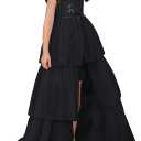 GRACE KARIN Girls Sequin Dress Formal Pageant Sparkle Party Ruffle Prom Maxi Dress Size 5-14Y (5-6 Years, Black)