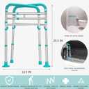Lianjindun Toilet Safety Rails, Adjustable Toilet Frame for Elderly, Seniors, Handicap & Disabled, Foldable Handicap Toilet Handles Fit Any ToiletsPeacock Blue