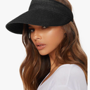 FURTALK Womens Sun Visor Hat Straw Sun Visors for Women Summer Packable Ponytail Beach Hats for Women Travel UPF 80+