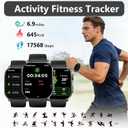 Smart Watch, 2.01" AMOLED Curved Display Fitness Tracker with Answer/Make Calls, Fitness Watch with Fitness and Sleep Trackers, Heart Rate Monitor, Always-On Display, Water Resistant, for Android iOS