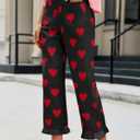 Cicy Bell Womens Ruffle Wide Leg Capris Pants Casual High Waisted Trousers