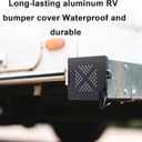 2pcs RV Bumper End Cap, Aluminum Camper Sewer Hose Storage Cap Cover Vent Holes Hose Storage Support Accessories for Standard 4 Inch Square RV Bumper