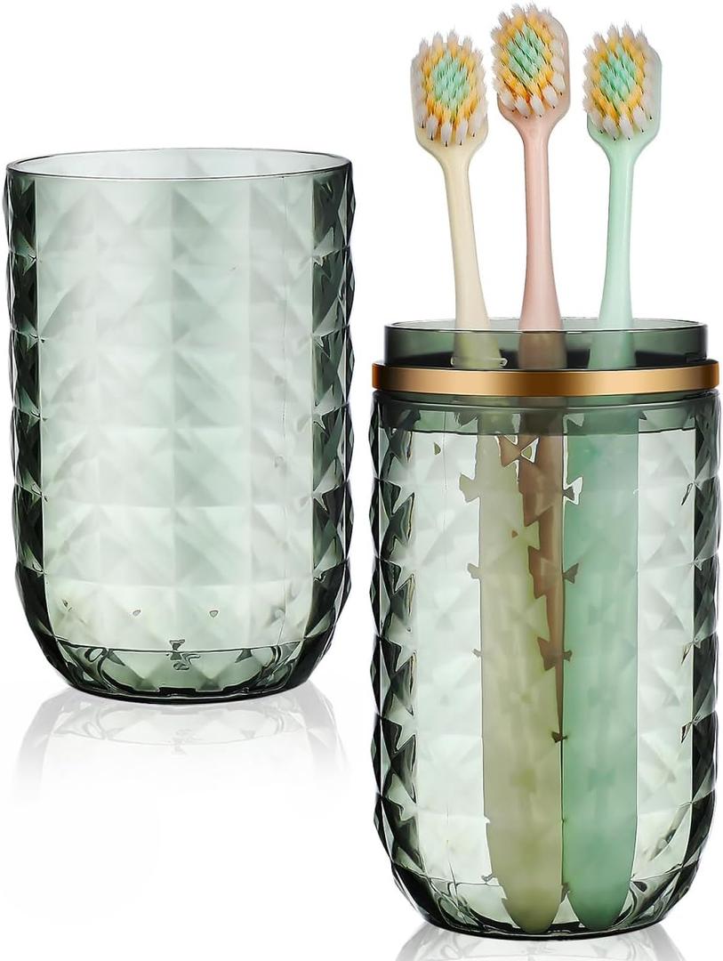 GALPADA Portable Toothbrush Travel Case Sturdy Toothbrush Holder Cup Reusable for Camping Hotel