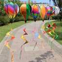 Syhonic 3Pcs Rainbow Windsock Hot Air Balloons Wind Spinner - Outdoor Whirligig Toy Garden Lawn Yard Home Decoration Ornament - Colorful Kinetic Hanging Decoration