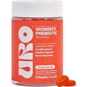 O Positiv URO Fiber Gummies for Adults, 60 Count (Pack of 1) - Prebiotic Chicory Root Inulin Fiber Supplement - Daily Gummy Fiber for Digestive Gut Health - Non-GMO, Vegan & Cruelty-Free, 06/21/2027