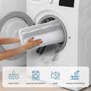 2PCS XXL Shoe Washing Machine Bag with Adjustable Shoes Trees - Heavy Duty Reusable Shoe Laundry Bag for Washer and Dryer - 360 Deep Clean & Protect Chenille Microfiber Sneakers Wash Bags - White
