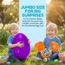 Qudoustar 12 Pack 6 Inch Jumbo Easter Eggs, Colorful Giant Plastic Fillable Eggs Bulk, for Easter Hunt Basket Stuffers Party Favors Classroom Prize Supplies Kids Boys Girls