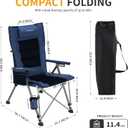Folding Camping Chair with Cup Holder and Storage Bag, Heavy Duty Support 400 LBS, Oversized Collapsible Portable Adjustable Back Support Camping Chair for Outdoor Lawn Patio Balcony