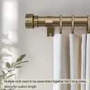 Lootkell 2 Pack Bronze Curtain Rods for Windows 28 to 48 Inches Adjustable Length Heavy Duty 1" Diameter Window Curtain Rod with Solid Metal Finials for Outdoor Farmhouse Bedroom Kitchen Living Room
