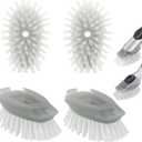 4 Pack Dish Brush Refills, Dish Brush Replacement Head for OXO Steel Soap Dispensing Dish Brush