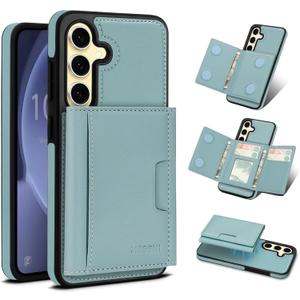 for Samsung Galaxy S26 Wallet Case, 2-in-1 Detachable Magnetic Wallet Case, Card Holder RFID Blocking, Fashionable Faux Leather Card Slot & Folding Design (Blue)