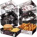 2 x Uiifan 36 Pcs Death to My 20s Decorations Tableware Set 5 lb Rip to My 20s Disposable Tableware Paper Food Trays Plates Paper Boat for Snack Popcorn 30th Birthday Party, 4 Styles(Black and Rose Gold)