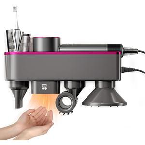 Hair Dryer Holder,No Drilling Required Hair Dryer Holder  Organizer Stand For 5 Attachments with Automatic Hand Drying and Magnetic Nozzle StorageFor Dyson Blow Dryer Accessory Organizer (violet)