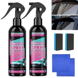 3 in 1 Ceramic Car Coating Spray,2025 Upgrade Multi-Functional Coating Renewal Agent,High Protection Quick Car Coating Spray Fast-Acting,Nanotechnology(2PCS)