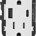 Duplex Type A/C Outlet W, (1-Piece)