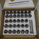 Orion Motor Tech M14x1.5 Wheel Lug Nuts 32 Pack, Chrome Lug Nuts 2 inches Tall Spline Drive Cone Seat with Socket Compatible with Ford F250 F350 Super Duty, Chevy Silverado 1500 2500HD and GMC Sierra