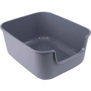 Large Cat Litter Box with High Sides,Cat Boxes for Indoor Cats,Cat Litter Pan for Kitty,Litter Box with Low Entry,Easy to Clean,Anti-Splashing (Grey)
