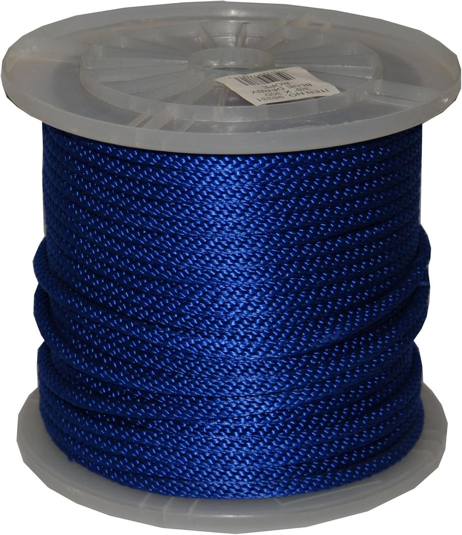 T.W Evans Cordage Co. 98016 5/8-Inch by 200-Feet Solid Braid Propylene Multifilament Derby Rope, Blue