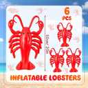 Juexica 6 Pcs 20 Inches Inflatable Lobsters Blow up Crawfish Party Decorations Crawfish Boil Decorations Aquatic Animal Lobsters Birthday Beach Theme Pool, Red