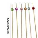 400 Pcs Cocktail Picks,Pearl Fancy Toothpicks，4.7 Inch Toothpicks for Appetizers,Bamboo Coctail Skewers Sticks for Drinks,Fruit,Charcuterie pearl food selection decoration (Colorful)