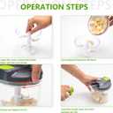 Manual Food Processors & Chopper with Cover and Handle, Manual Onion Chopper Slicer Cutter, Vegetable Chopper, Suitable for Garlic Carrots Onions Peppers Fruits Mincing.900ML (Green)