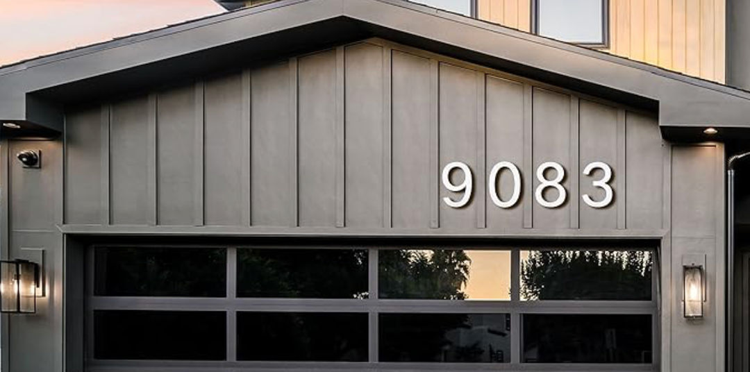 8 Inch Large Metal House Number for Outside, Modern Floating Home Address Numbers, Aluminum Silver Anti-Rust numbers for house for Garden Front Door Garage Apartment Signage,911 Visibility Signage (0)