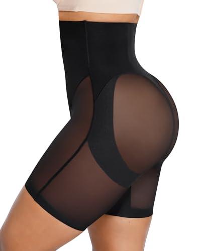 SHAPELLX Shapewear Tummy Control Waist Cincher Girdle Butt Lifting Shapewear Plus Size Seamless Body Shaper Shorts Black L