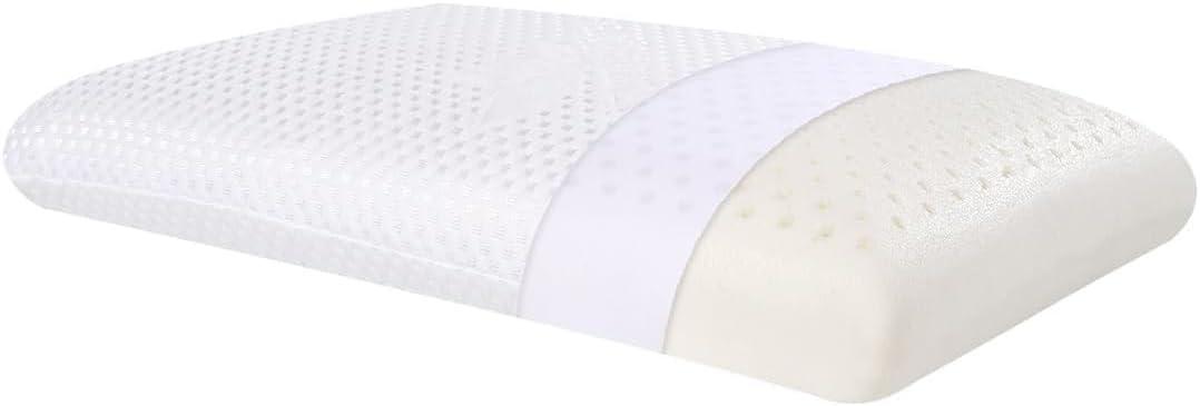 SUQ I OME Slim Sleeper- Thin Latex Foam Pillow for Bed Sleeping, Firm, Low Profile for Side, Back, and Stomach Sleepers
