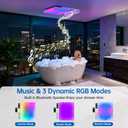 Hawkrown Sliding Exhaust Fan with Bluetooth Speaker, 230 CFM, Humidity & Odor Sensor, 3-Color Temp & RGB Lights, App/Voice/Remote Control, Easy-Clean Dust Filter (Grey)