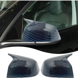 Side Mirror Cover,for Tesla Model Y 2026 20272PCS Horned Turn Signal housing Cover Sets car Accessories -Carbon Fiber