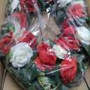 Cemetery Wreaths Decoration - Headstone Wreaths with Rose Camellia Daisy for Graves on 30 inch Tall Easel Stand, Spring Wreath for Front Door Decoration