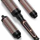Terviiix PRO Thermal Brush Set for Voluminous Style, Non-blowing Heated Round Brush with Adjustable Temp, 3-in-1 Curling Brush with Detachable Head(1.25'',1.5'',1.77''), 20S Fast Heating with Dual MCH