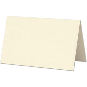 96 Pack Mini Place Cards 3.5 x 2 Folded Table Tent Cards, 80lb Cover Blank Printable Name Cards for Weddings, Parties, Events & Food Labels (Cream Linen)