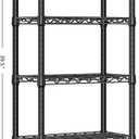 M MZG 1000 lbs 4 Tier Shelf Metal Storage Shelves Wire Rack Closet Organizers with PP Board for Garage Kitchen Bathroom Laundry Black 11.8" D x 21.7" W x 39.5" H