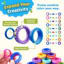 2 x Fidget Toys Sensory Rings for Kids: 9 Pack Multi-Functional Finger Spinner