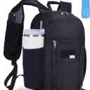 Blue Quartz 15L Hiking Backpack with Soft Flask, Ultralight Hiking Daypack with Chest Pockets for Phone Sternum Straps, Lightweight Foldable Packable Back Pack for Women Men(patent pending) (Black)