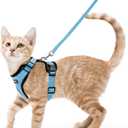 rabbitgoo Cat Harness and Leash for Walking, Escape Proof Soft Adjustable Vest Harnesses for Cats, Easy Control Breathable Reflective Strips Jacket, Light Blue, XS