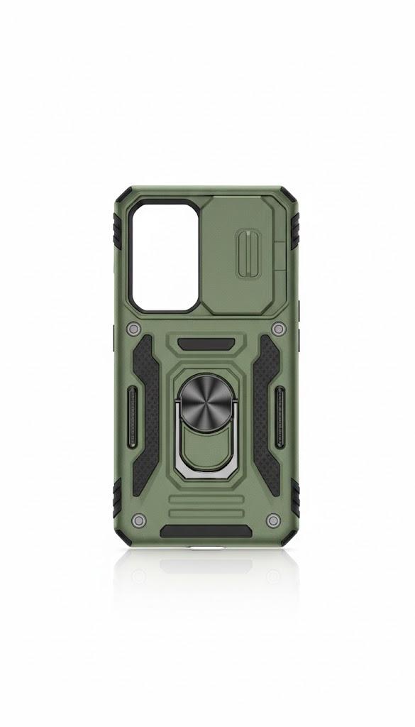 for Samsung Galaxy S20 Plus Case with All-Angle Rotating Kickstand & Sliding Camera Cover - Heavy Duty Shockproof Protective Cover, Green