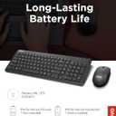 Lenovo 300 Wireless Combo Keyboard and Mouse, 2.4 GHz Nano USB-A Receiver, Batteries Included