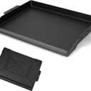 Universal Cast Iron Cooking Griddle 23" x 16", Nonstick cast iron Griddle Flat Top, Grill Plate with extra high sidewalls and deep grease groove for Gas Grills and 4-5 Burner Range Oven