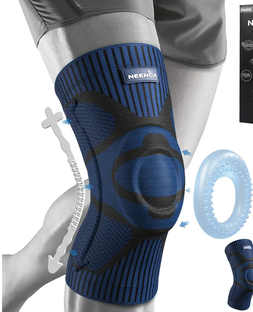 NEENCA Knee Brace for Knee Pain, Compression Knee Sleeves with Patella Gel Pad & Side Stabilizers, Knee Support for Meniscus Tear, Arthritis, Joint Pain, ACL, Runner, Workout- FSA/HSA APPROVED