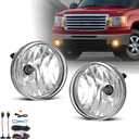 Fog Lights Assembly for 2007 2008 2009 2010 2011 2012 2013 GMC Sierra 1500 Replacement Fog Lamp Kit for 2007-2014 Sierra 2500 3500 HD with Switch & Wiring H8 12V 35W Halogen Bulb Clear Lens