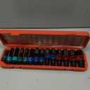 14-Piece 1/2" Drive Impact Socket Set, 10-24mm Thicker Deep Sockets with Storage Case and 1/2 to 1/4 Impact Wrench Adapter, Metric 6 Point Socket Set for Automotive and Home