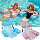 Inflatable Pool Float Chair - 2 Pack Pool Floats Adult Heavy Duty, Water Floating Lounge Chairs, Blow up Floaties Adults for Summer Fun Party Lake Beach