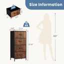 DUMOS Night Stand with 4 Fabric Drawers, Bedside Table for Bedroom, 11.8"D x 17.7"W x 37.4"H