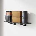 FLEXIMOUNTS 2 -Pack 1x3ft Garage Shelving Wall-Mounted Storage Rack, Black | Heavy-Duty Wall Shelving, Holds Up to 150 lbs, Garage Storage Shelving for Organization & Storage Bins, Classic Series